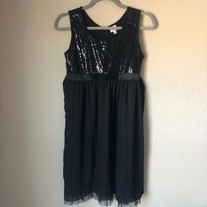 Black Sequin Dress with tie Size XL extra large